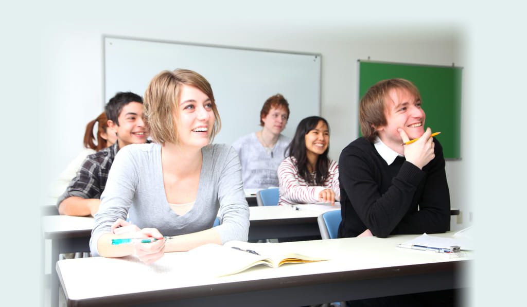 Students learning in a classroom during the intensive Japanese program at Nihongo Center Kyoto